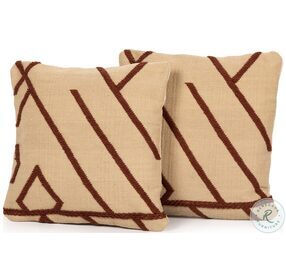 Stria Cream Tan And Rust Geo Outdoor Pillow Set Of 2
