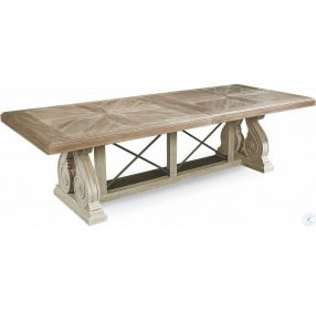 Arch Salvage Parchment Pearce Extendable Rectangular Dining Table