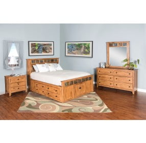 Sedona Rustic Oak Storage Bedroom Set