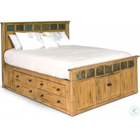 Sedona Rustic Oak King Storage Bed