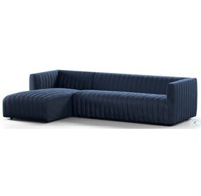 Augustine Sapphire Navy 105" 2 Piece Sectional with LAF Chaise