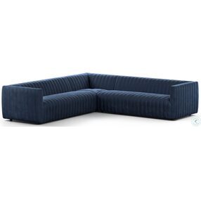 Augustine Sapphire Navy 3 Piece Small Sectional