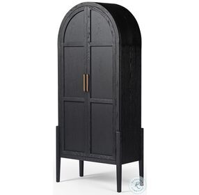 Tolle Drifted Matte Black Panel Door Cabinet
