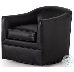 Quinton Arvada Black Leather Swivel Chair