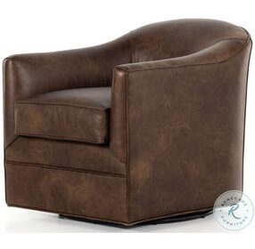 Quinton Arvada Cigar Leather Swivel Chair