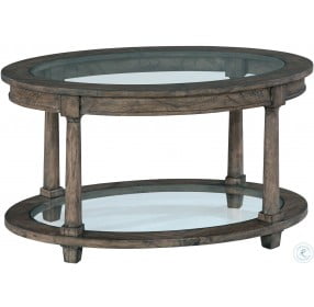 Lincoln Park Gray Oval Glass Top Coffee Table