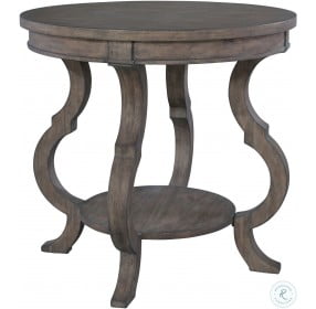 Lincoln Park Gray Round Lamp Table With Shaped Leg