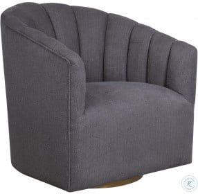 Cuthbert Charcoal Gray Swivel Chair