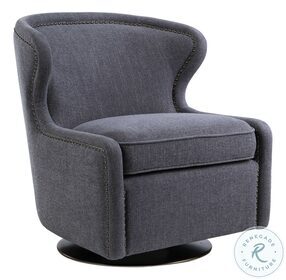 Biscay Dark Charcoal Gray Swivel Chair