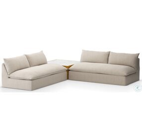 Grant Faye Sand Outdoor 2 Piece Sectional with Coffee Table