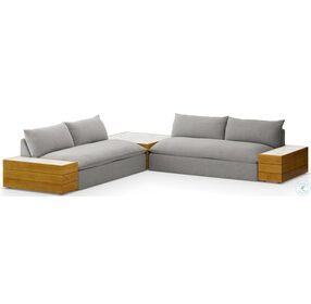 Grant Faye Ash Outdoor 2 Piece Sectional with Coffee And End Tables