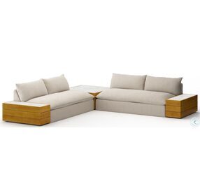 Grant Faye Sand Outdoor 2 Piece Sectional with Coffee And End Tables