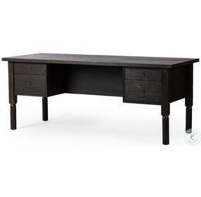 Wells Charcoal Oak Concord 4 Drawer Desk