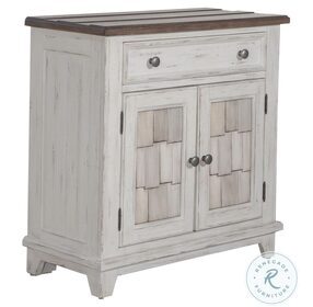 River Place Riverstone White And Tobacco Accent Cabinet