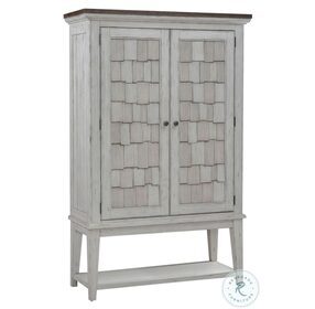 River Place Riverstone White And Tobacco Bar Cabinet