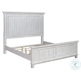 River Place Riverstone White And Tobacco Queen Panel Bed
