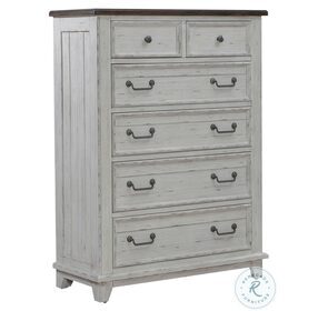 River Place Riverstone White And Tobacco 6 Drawer Chest