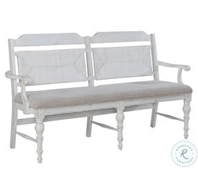 River Place Riverstone White And Tobacco Panel Back Bench