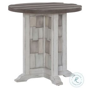 River Place Riverstone White And Tobacco Round Chairside Table