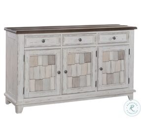 River Place Riverstone White And Tobacco Accent Server