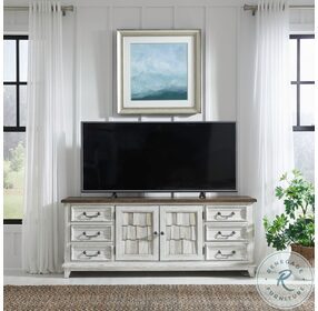 River Place Riverstone White And Tobacco 75" TV Stand