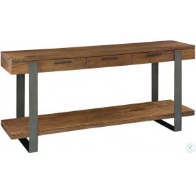 Bedford Park Brown and Gray Iron Strapping Sofa Table