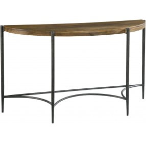 Metal And Wood Demilune Sofa Table