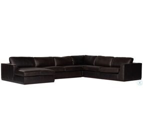 Colt Heirloom Cigar Leather 4 Piece Sectional with LAF Chaise
