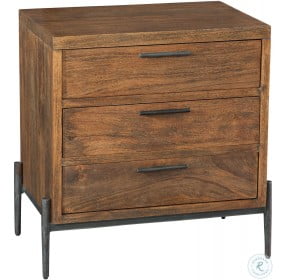 Bedford Park Brown and Gray Three Drawer Nightstand