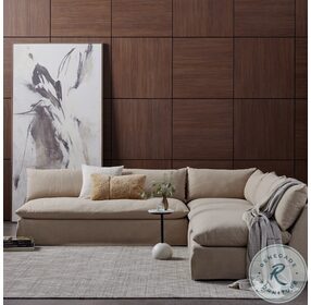 Grant Antwerp Taupe Slipcover Sectional