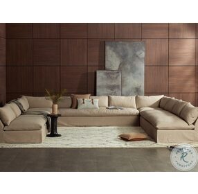 Grant Antwerp Taupe Slipcover 174" 5 Piece Sectional