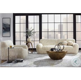 Abide Caramel Faux Sheepskin Living Room Set
