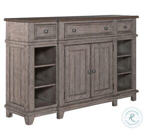 River Place Riverstone Gray And Tobacco Breakfront Server