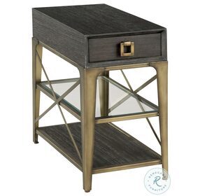 Edgewater Brown And Antique Brass Chairside Table