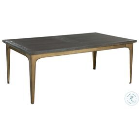Edgewater Brown And Antique Brass Rectangle Extendable Dining Table