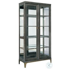 Edgewater Brown And Antique Brass Display Cabinet