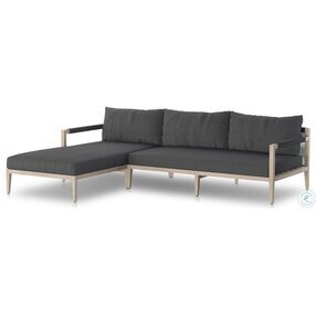 Sherwood Fiqa Boucle Slate And Weather Grey Outdoor 2 Piece LAF Chaise Sectional