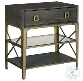 Edgewater Brown And Antique Brass 1 Drawer Nightstand