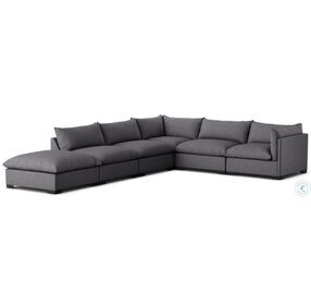 Westwood Bennett Charcoal 5 Piece RAF Sectional with Ottoman