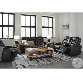 Center Point Black Reclining Living Room Set with Drop Down Table