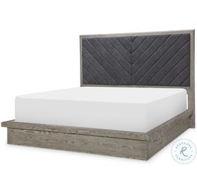 Halifax Flax And Java King Upholstered Panel Bed