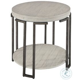 Sierra Heights Natural And Iron Black Round End Table