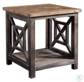 Spiro Brushed Black and neutral End Table