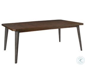 Monterey Point Deep Brown And Forged Metal Splayed Leg Rectangle Extendable Dining Table