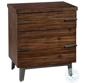 Monterey Point Deep Brown And Forged Metal File Cabinet
