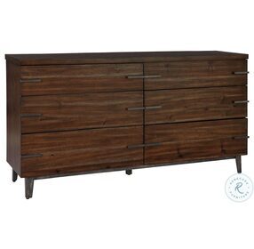 Monterey Point Deep Brown And Forged Metal Dresser