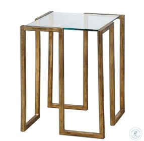 Mirrin Antique Gold Leaf Accent Table