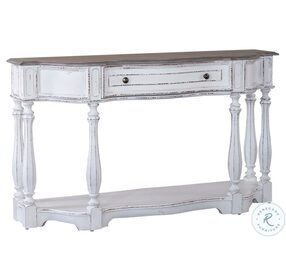 Magnolia Manor Antique White And Weathered Bark 56" Hall Console Table
