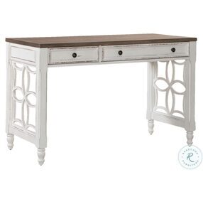 Magnolia Manor Antique White And Weathered Bark L Writing Desk