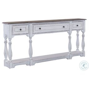 Magnolia Manor Antique White And Weathered Bark 72" Hall Console